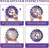 Hummingbird Wind Spinner, 12-Inch 3D Kinetic Metal Hanging Wind Spinners Outdoor, Garden Yard Decorations Indoor Outdoor Decor, Hummingbird Gifts for Women Men Birthday