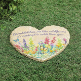 Fox Valley Traders Custom Grandchildren Wildflowers Garden Stone, 100% Resin, Outdoor Décor - Measures 10" x 9 1/2", 1 Name