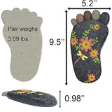 Stepping Stones Garden Decorative Stones for Patio, Deck, Garden or Sidewalk Home Decor Footprint Shaped Stepping Stones Set of 2 （Dark Grey）