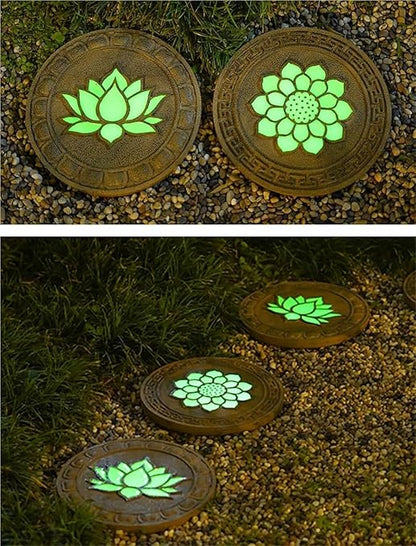 Garden Stepping Stones， Home Villa Garden Patio Stones for Decorative Ground(Style 2,3pcs)