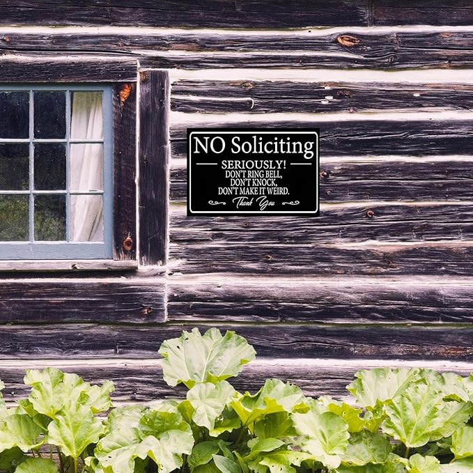 Funny Dark Humor Beware Warning Sign, No Soliciting Wall Decor, Don’t Ring Bell Don’t Knock, Yard Garden Plaque Outdoor for Home Fence 8 X 12 Inches