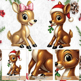 Moxweyeni 2 Pcs Outdoor Reindeer Christmas Decoration Cute Deer Sign Large Metal Reindeer Yard Sign with Stakes Christmas Farmhouse Deer Figurines for Lawn Garden Holiday Display