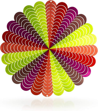 Dawhud Direct Rainbow Spiral Kinetic Wind Spinner for Yard and Garden Wind Spinner Outdoor Metal Large Hanging Rainbow Decor 3D Garden Art Wind Sculpture Spinners Kinetic Art Lawn Ornaments