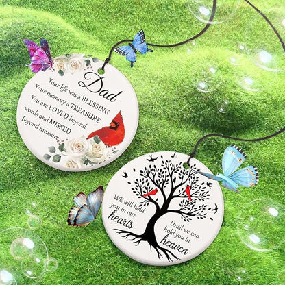 BeauGift Memorial Gifts for Loss of Dad, 32" Ceramic Wind Chimes for Loss of Father Sympathy Gift, Bereavement Remembrance Funeral Gifts for Loss of Father, in Memory of Dad Papa Loved One