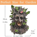 Teaeeno Charming Tree Face Garden Decor, Bird Feeders for Outdoors, Large Outdoor Tree Hugger for Halloween, Funny Animal Feeder, Trees Decoration Outdoor Wallmounted Statue