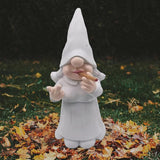 MINICAR Middle Finger Lady Gnome Statue Outdoor Decor, Naughty Smoking Sculptures Garden Yard Decorations, 8'' Tall