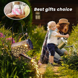 2 Pcs Solar Watering Can Lights, Hanging Solar Waterfall Lights Waterproof Outdoor Garden Decor Yard Art for Porch Landscape Patio, Gardening Gifts for Mom Grandma Women