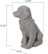 Dog Statue, Outdoor Dog Statue, Stone Gray, No Assembly Required