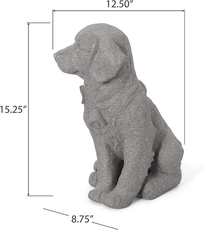 Dog Statue, Outdoor Dog Statue, Stone Gray, No Assembly Required