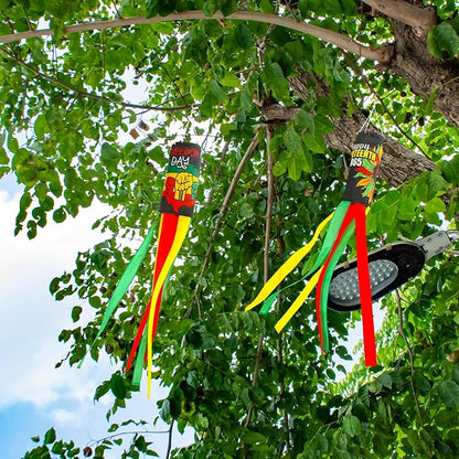 NOVWANG 2 Pieces Juneteenth Windsocks, 40 Inch African American Windsock Outdoor Hanging Flag Juneteenth Decorations for Freedom Day Home Garden Yard Patio Lawn Decor