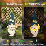 DKJOCKY Gnome Garden Decor Statue with Solar Light Lantern, Funny Waterproof Resin Figurine Outdoor Decorations for Yard Patio Lawn Balcony Porch, Birthday Gifts for Women Mom Grandma