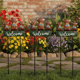 43.3inch Highland Cow Yard Stakes for Decorations Outdoor, Vintage Farmhouse Decorative Garden Stakes Large Metal Yard Art with Welcome Sign