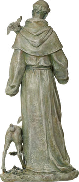 Joseph's Studio by Roman – 36.5" St. Francis with Fawn Garden Statue – Religious Outdoor Decor for Yard, Lawn, or Memorial