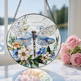 Stained Glass Window Hanging, 8 Inch Dragonfly Stained Glass Suncatcher, Sun Catchers Indoor Window, Dragonfly Decor, Mother's Day, Christmas, Birthday Gift, Gifts for Mom, Sisters, Bestie, and Woman