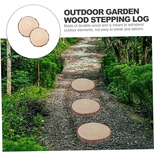 2Pcs Wooden Garden Stepping Stones Outdoor Walkway for Garden Decor Durable and Portable Pathway Stones for Lawn and Decoration