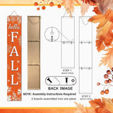 Hello Fall Porch Sign Autumn Leaves Wooden Welcome Sign Vertical Fall Hanging Signs For Standing Front Porch Decor Rustic Wall Decor Home Farmhouse Yard Door Fall Decorations 47.2"H