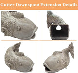 Teaeeno Fish Gutter Downspout Extension Decoration,3''x4'' Downspout Extender Diverter Splash Block Sculpture Outdoor Decor,Animal Resin Statue Ornaments, for Garden,Terrace,Lawn,Yard