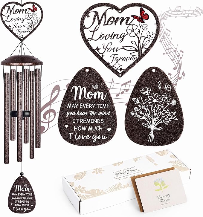 YHmall Gifts for Mom, 36'' Wind Chimes for Outside, Sympathy Mothers Day Mom Birthday Gifts for Mother in Law from Daughter Son, Large Memorial Windchimes Outdoors for Home Decor