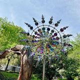 Metal Windmill Decorations,Wind Spinner for Garden,3D Wind Powered Kinetic Sculpture,Wind Catcher for Yard Art, Lawn, Garden Decor