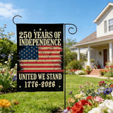1776-2026 250th Anniversary USA Garden Flag, 4th of July Garden Flag for Outside, 12x18 Double Sided Outdoor Decoration for Independence Day, Red White Blue American Flags, Patriotic Banner for Yard