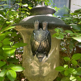 Helloween Bat Statue Garden Decor Plant Pot Hugger Resin Flower Pot and Vase Hugger Planter Pot Hanger Hanging Bat Figurines Lawn Sculptures Outdoor Ornaments Home Office Decoration