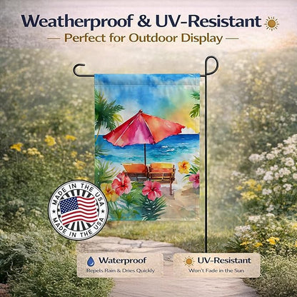 Caroline's Treasures Hawaii Hawaiian Hibiscus in Watercolor Garden Flag Mailbox Flag Decorative Yard Flag Banner Outside Patio Artwork Yard Flower Beds, Garden Size, Multicolor