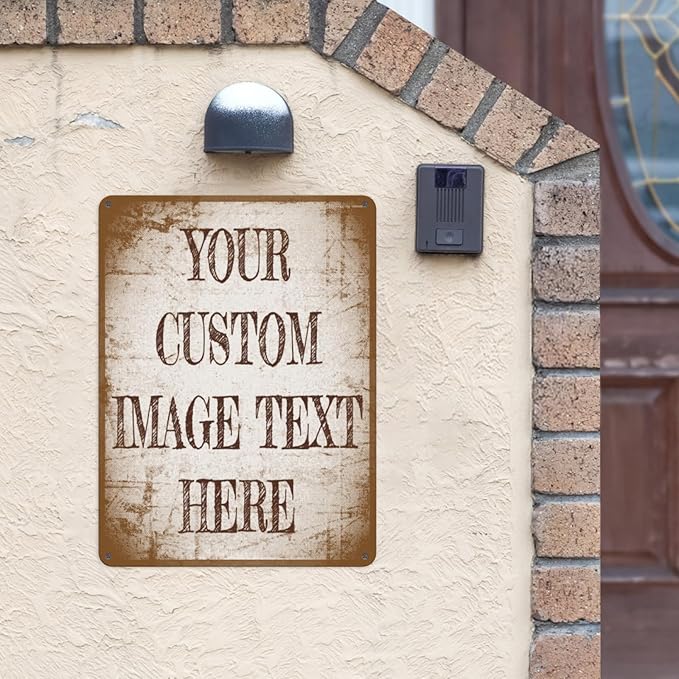 Generic Custom Sign - Aluminum Metal Signs, Vintage Style, Vertical, 12"x16", Wall Mount, Office, Bedroom, Promotional, Exit, Bar, Instruction, Warning, Lawn, Garage, Parking, Entrance