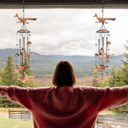 VioraWhite Roadrunner Wind Chimes Outdoor Decorations for Women Men Mom Wife Grandma Birthday Gifts Memorial Metal Wind Chimes for Outside Indoors, Lawn, Patio, Home, Porch, Yard, Garden Decor