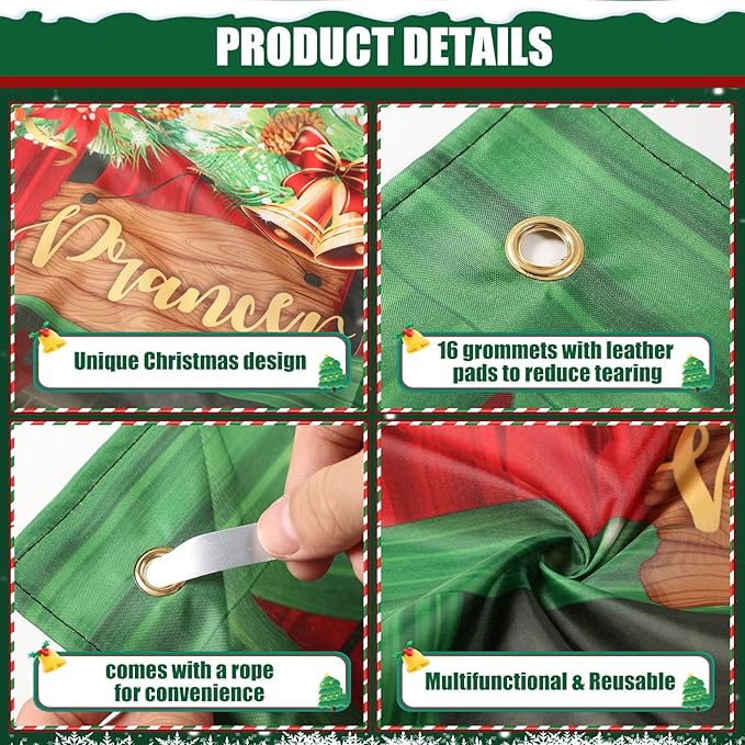 7x16ft Christmas Garage Door Cover Banner Large Hanging Backdrop Decorations Xmas Santa Garage Door Cover Decor for Home Outdoor Indoor Christmas Party Wall Yard (Reindeer)