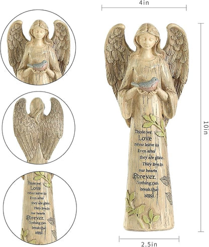 Angel Figurine Garden Angel Statues with Bird Statuary Decoration for Home, Yard & Patio