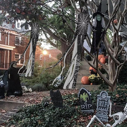 Jeiento Halloween Black Spider Web Windsock Pack of 2 Halloween Windsocks Decoration 40 Inch Wind Socks for Front Yard Patio Lawn Garden Party Decor
