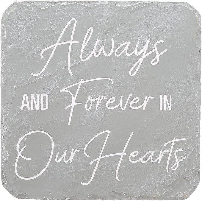 Pavilion Gift Company 25323 Always & Forever-7.75" x 7.75" Garden Stone, Light Gray, White