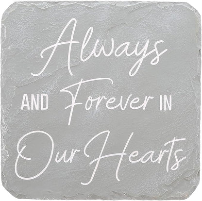 Pavilion Gift Company 25323 Always & Forever-7.75" x 7.75" Garden Stone, Light Gray, White
