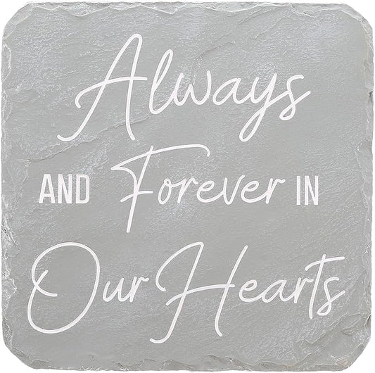 Pavilion Gift Company 25323 Always & Forever-7.75" x 7.75" Garden Stone, Light Gray, White