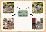 Shih Tzu Memorial Statue Yard Pet Memorial Puppy Sculpture Concrete Dog Figurine Painted Shih Tzu Statuary Pet Loss Gift Stone Grave Marker Lawn Ornament