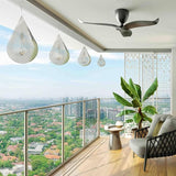 Wind Spinner Flowing-Light Effect Courtyard Decorations Made of Stainless Steel House Hanging Decoration 12“x 8“ Spinners with a 360° Rotating Hook (2 pcs Water Drop-Silver)