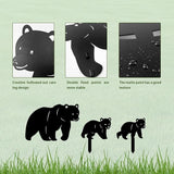 3 Pack Bear Metal Garden Decorative Stakes, Weather Proof Silhouette Statues for Yard, Patio,Outdoor Decor for Bear Lovers and Pet Owners