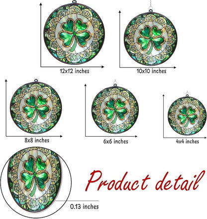 Shamrock Acrylic Suncatcher, Boho Suncatchers for Window Hanging Ornament, Stained Glass Effect Indoor Outdoor Garden Decor for St. Patrick's Day, Gifts for Mother's Day, Mom, Grandma, Wife, Women