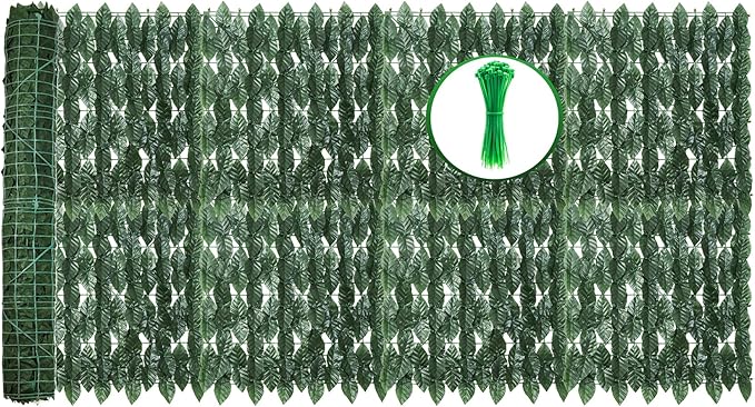 100x40inch Artificial Ivy Privacy Fence Wall Screen, Faux Greenery Backdrop Ivy Vine Leaf Hedges Fence Panels for Patio, Balcony, Garden, Backyard Indoor Outdoor Decor