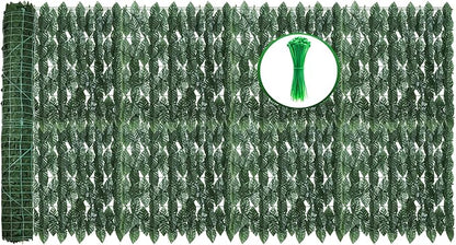 100x40inch Artificial Ivy Privacy Fence Wall Screen, Faux Greenery Backdrop Ivy Vine Leaf Hedges Fence Panels for Patio, Balcony, Garden, Backyard Indoor Outdoor Decor