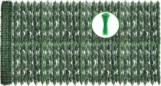 100x40inch Artificial Ivy Privacy Fence Wall Screen, Faux Greenery Backdrop Ivy Vine Leaf Hedges Fence Panels for Patio, Balcony, Garden, Backyard Indoor Outdoor Decor