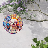 Maltese Dog Wind Spinner Pet Dog Memorial Gifts, Vibrant 3D Kinetic Aluminum Metal Yard Art, Loss of Dogs Sympathy Gifts, Hanging Outdoor Garden Decor, 8" Wind Sculptures for Patio, Porch (Maltese1)