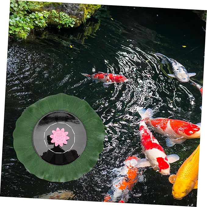 1set Lotus Solar Fountain Solar Bird Bath Outdoor Garden Decor Water Feature Floating Fountain