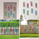 8 Pcs Metal Gecko Wall Art Outdoor Decor Metal Lizards Wall Decor Lizard 4.2 * 8.5 Inch Suitable for Hanging in Yard Garden Patio Fence Home, Idea Gifts for Mom Father Friends
