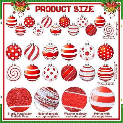 Huwena 24 Pcs Christmas Outdoor Decorations Hanging Ornaments Christmas Yard Signs Double Sided Lawn Decorations for Xmas Party Porch Lawn Decor (Fresh Style)