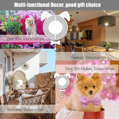 4Pack 8 inch Sublimation Wind Spinner Blanks 3D Aluminum Metal Wind Sculpture Kinetic Spinners for Yard and Garden Indoor Art Ornaments Hanging Decoration (Dog)
