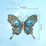 LIFFY Metal Butterfly Wall Decor,2Pack 12" Hanging Glass Butterfly Outdoor Decor,Garden Decorative Ornaments Outside for Home,Yard,Fence,Patio