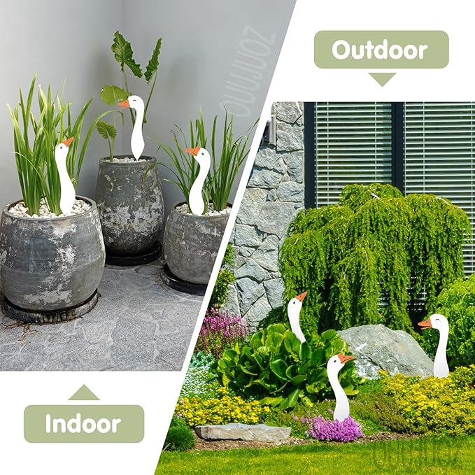 Metal Outdoor Goose Statue - Garden & Yard Decor, 17" Lawn Goose Figurine with Vibrant Rust-Resistant Finish, Weatherproof Metal Goose Decor for Patio, Entryway or Garden Gifts for Women