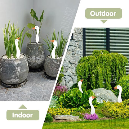 Metal Outdoor Goose Statue - Garden & Yard Decor, 17" Lawn Goose Figurine with Vibrant Rust-Resistant Finish, Weatherproof Metal Goose Decor for Patio, Entryway or Garden Gifts for Women