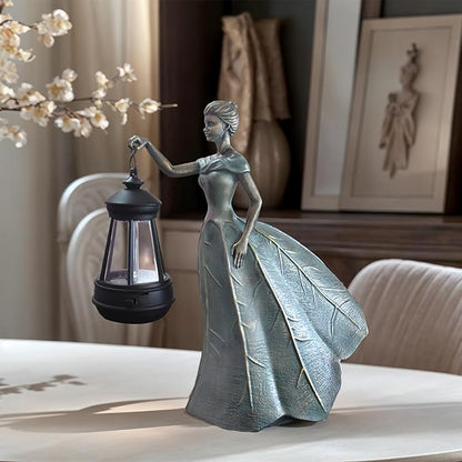 Fairy Garden Statue Solar Garden Decor Resin Fairy Statue with Lights Angel Fairy Decor Outdoor Yard Statues Gardening Gifts for Women 9.5 * 5.5 * 11.5 Inch